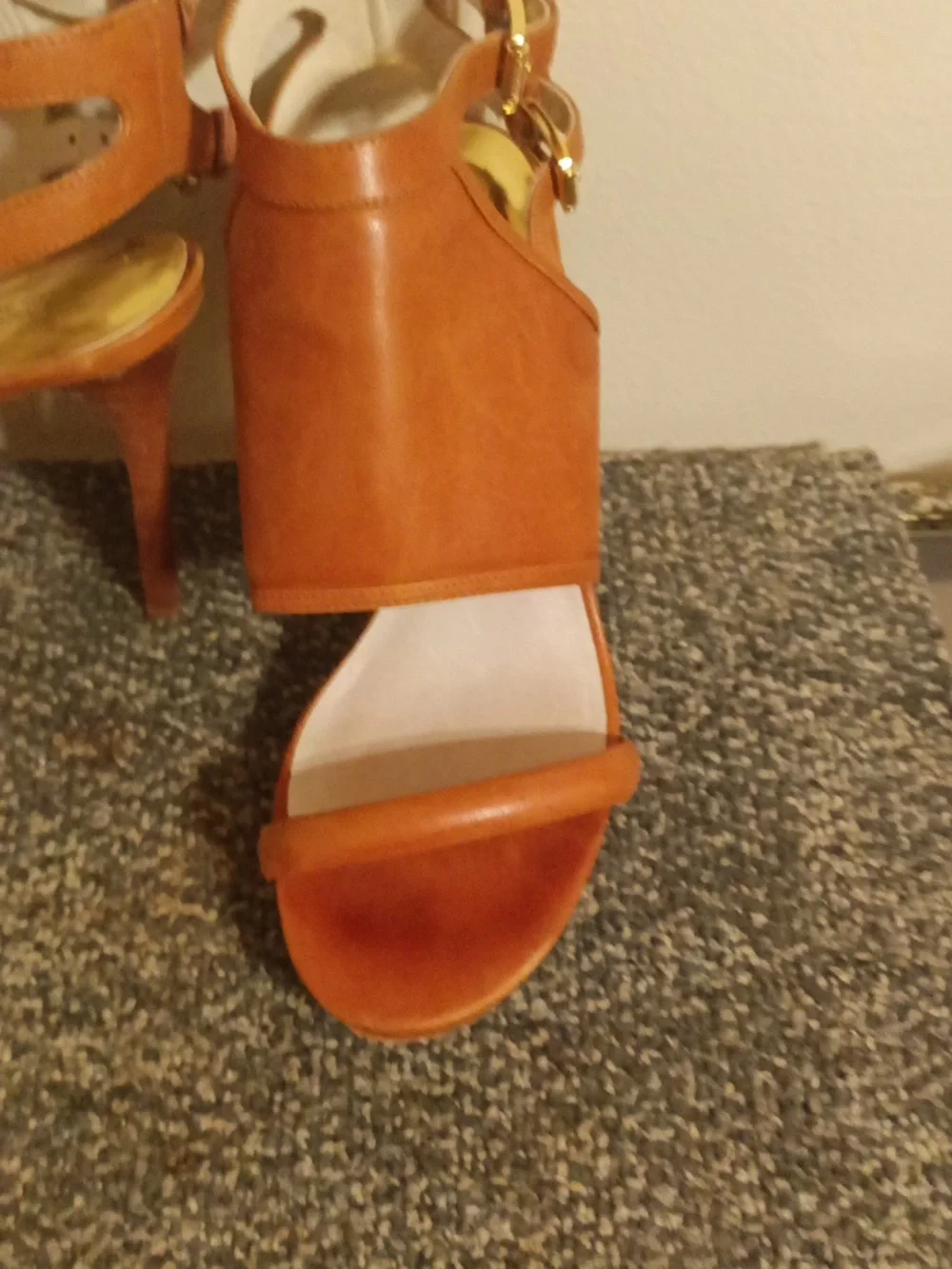 Michael Kors Women's Chestnut Tan Open-Toe High Heel Stilleto Sandals Size 8